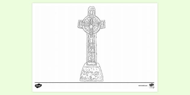 FREE! - High Cross of Clonmacnoise Colouring | Colouring Sheets