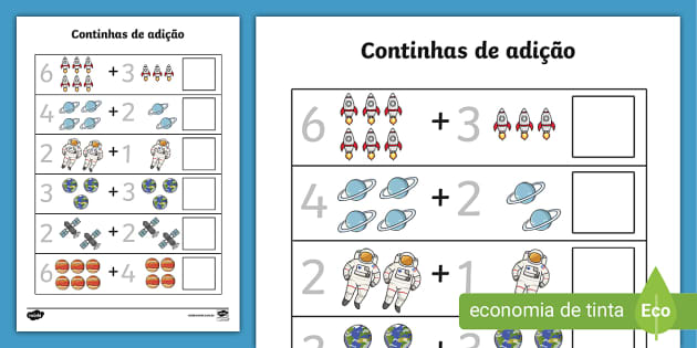 Cálculos simples alfabetização - Recursos de ensino