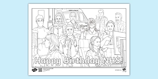 NHS Birthday Colouring Sheet (teacher made) - Twinkl