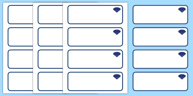 FREE! - Sapphire Blue Themed Editable Drawer-Peg-Name Labels (Blank)