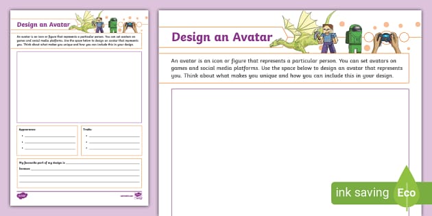 Design an Avatar Activity Sheet - Twinkl