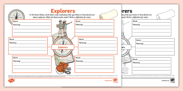 Explorers Vocabulary Mind Map (teacher Made) - Twinkl