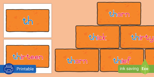 Grade 1 Phonics: th- Word Wall Cards (Hecho por educadores)