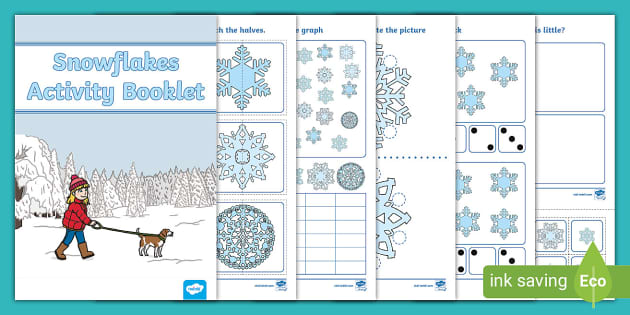 FREE! - Snowflakes Activity Booklet. Снежинки. Рабочая тетрадь. Возраст 3-5