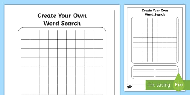 Create Your Own Word Search - Template (teacher made)