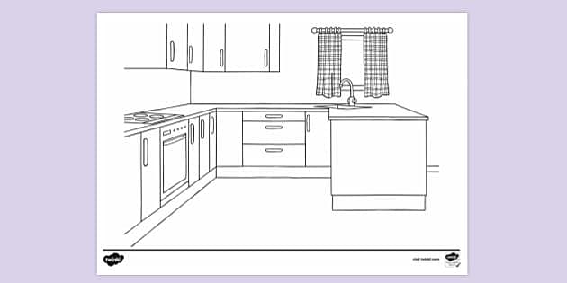 Kitchen Colouring Sheet | Colouring Sheets (teacher made)