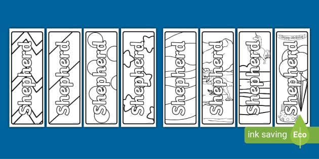 FREE! - Shepherd Name Simple Colouring Bookmarks - Twinkl