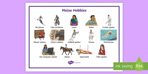 Hobbies Word Mat German (teacher made) - Twinkl