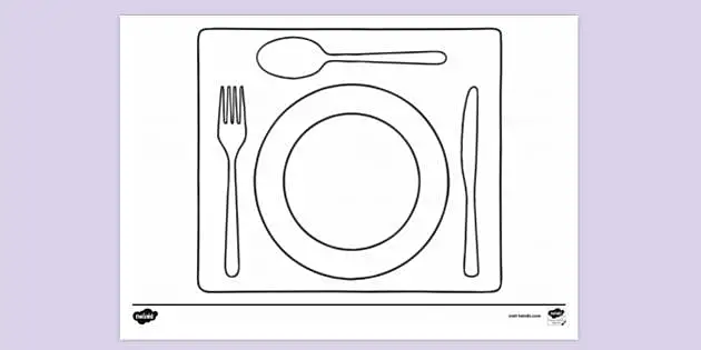 table setting coloring page