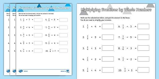 multiplying fractions by whole numbers activity