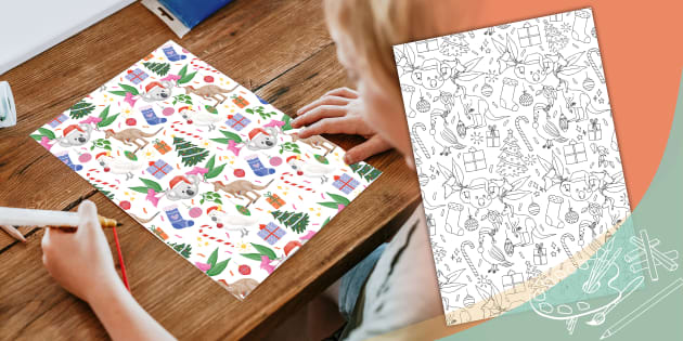 Australian Christmas Pattern Colouring Activity Poster