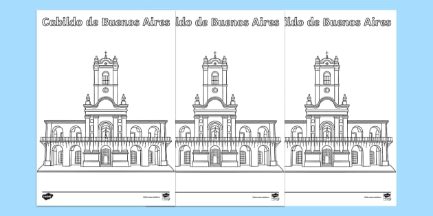 Cabildo de Buenos Aires - Hoja para colorear- Guía de trabajo cabildo-de-buenos-aires-hoja-para-colorear-gu-a-de-trabajo