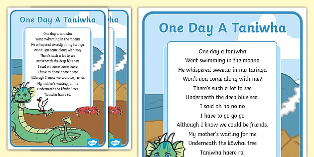 One Day A Taniwha Song Display Poster