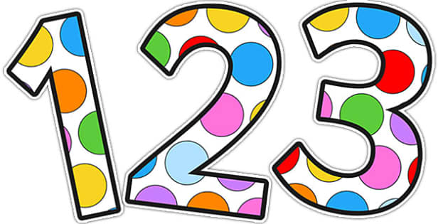 FREE Multicoloured Polka Dot Display Numbers Number Display Dots