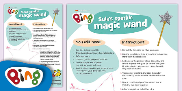 FREE! - Bing: Let's Make Sula's Sparkle Wand (teacher made)
