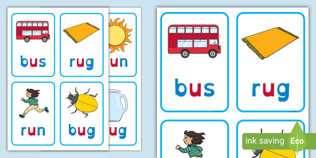 FREE! - CVC Word Cards U Dyslexia (teacher made) - Twinkl