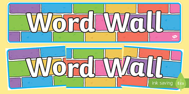 Word Wall Display Banner Colour Bricks - word wall display