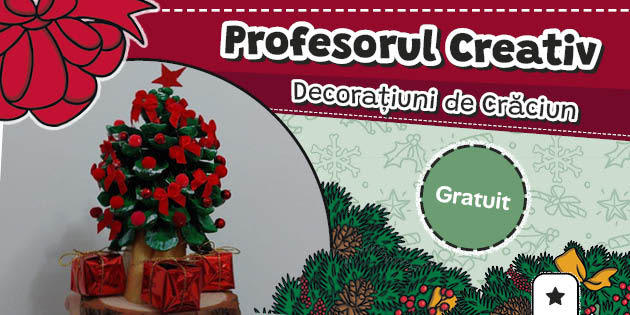 * NEW * Brăduț de Crăciun din con – Profesorul creativ Decorațiuni de Crăciun