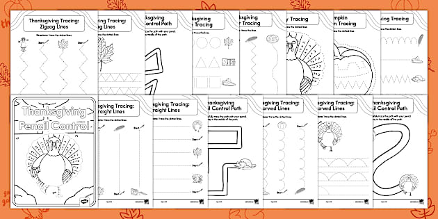 Thanksgiving Pencil Control Activity Booklet (teacher made)