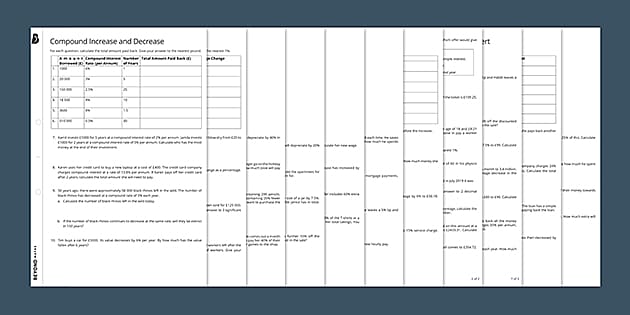 percentages worksheets pack ks3 ks4 maths beyond