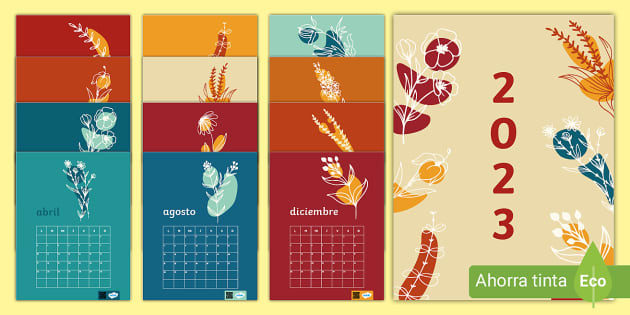 Calendarios mensuales decorados 2023 (teacher made) - Twinkl