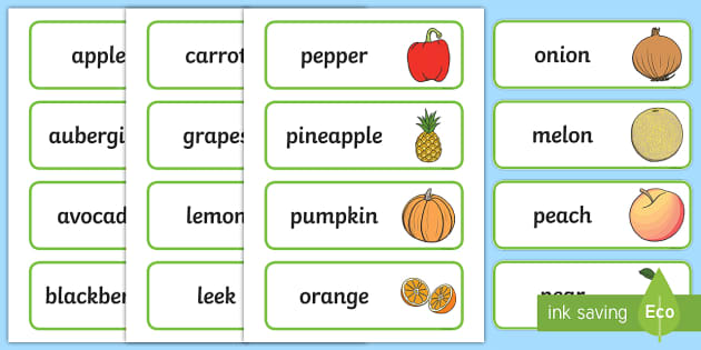 Fruit And Veg Shop Role Play Word Cards Esl Shopping Role Play