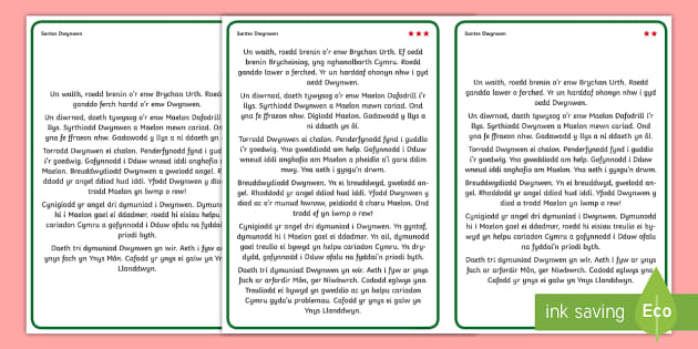 Cardiau Ffeithiau Gwahaniaethol Stori Santes Dwynwen Cardiau Ffeithiau