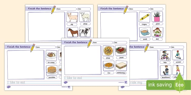 Kindergarten Sentence Starters PDF (Teacher-Made) - Twinkl