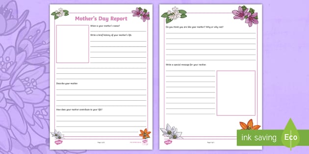 Mother's Day Report (teacher made) - Twinkl