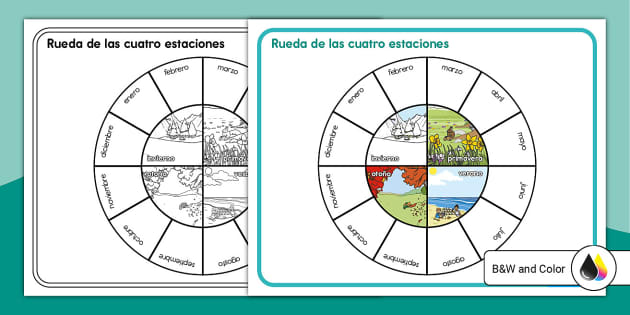 Los Días-Los Meses-Las Estaciones en Inglés Bingo Card