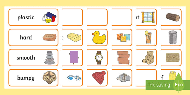 Material and their properties. Materials and their properties. Shiny Flashcard.