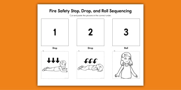 Fire Safety Stop, Drop, and Roll Sequence Activity