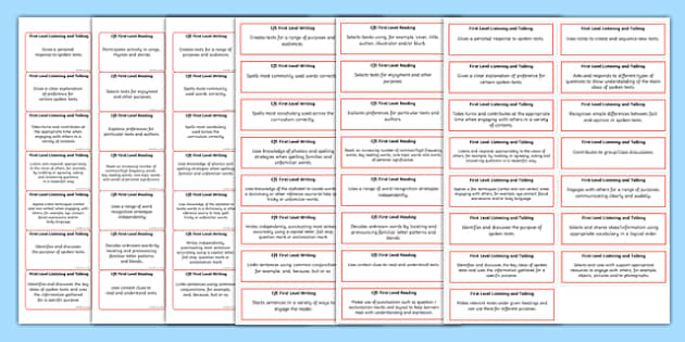 CfE First Level Literacy and English Benchmark Assessment Sticker Pack