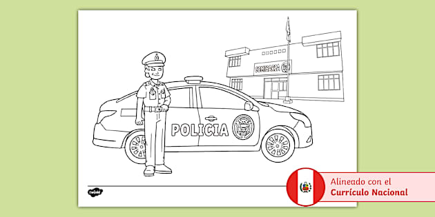 Recurso educativo: dibujo de un policía para colorear recurso-educativo-dibujo-de-un-polic-a-para-colorear