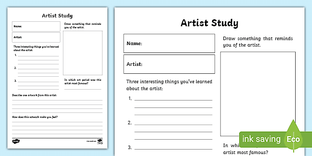 Artist Research Template Study Fact Sheet Art Resource