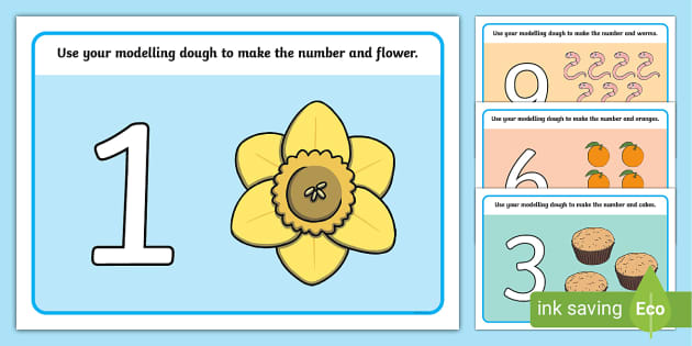 Number Modelling Dough Mats 1 10 Teacher Made Twinkl