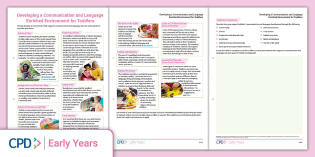 Communication and Language Enriched Environment | EYFS CPD