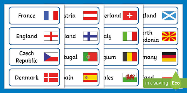 European Flags Matching Cards (Teacher-Made) - Twinkl