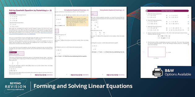 👉 Solving Quadratic Equations by Factorising (a=1) | GCSE Maths