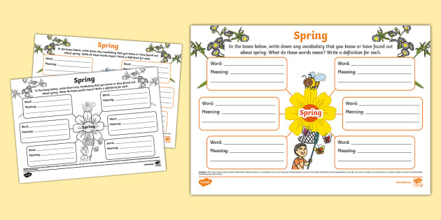 Spring Vocabulary Mind Map (teacher made) - Twinkl