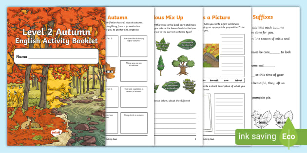 Level 2 Autumn Literacy Activity Booklet (teacher made)