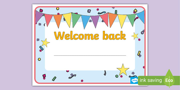 Welcome Back Door Sign (Teacher-Made) - Twinkl