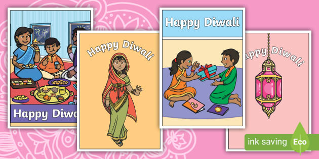 Free Purple Happy Diwali Card Image