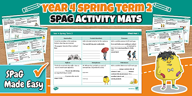 Year 4 Spring Term 2 SPaG Activity Mats - Twinkl - KS2