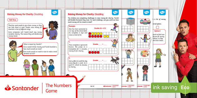 FREE! - 👉 Maths & Money: Raising Money for Charity - Doubling [Year 2]