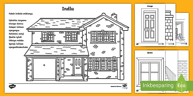 illustration, draw, cartoon, blue, house, building, isolated, colour, model  Stock Photo - Alamy