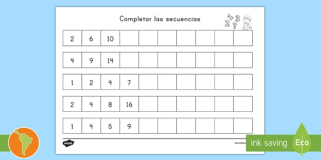 Ficha de actividad: Completar la secuencia - Guía de trabajo