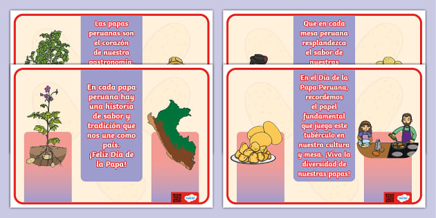 Afiches: Día de la papa peruana frases (teacher made)