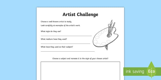 Artist Challenge Worksheet / Worksheet (teacher made)