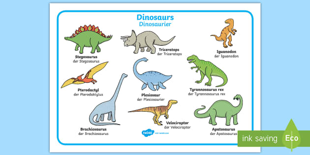 Dinosaur Word Mat English German Teacher Made Twinkl